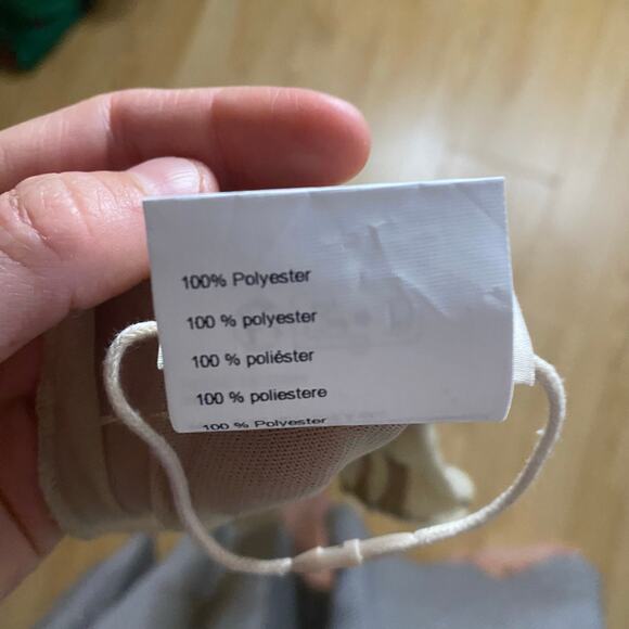 Zemeta Beige Mesh Tie Crop Top Long Sleeve Sheer Velvet Brown Stripes Size Small - Picture 4 of 10